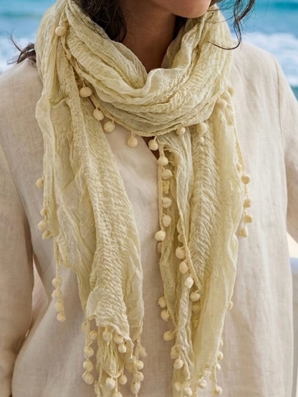 Bohemian Trimmed scarf